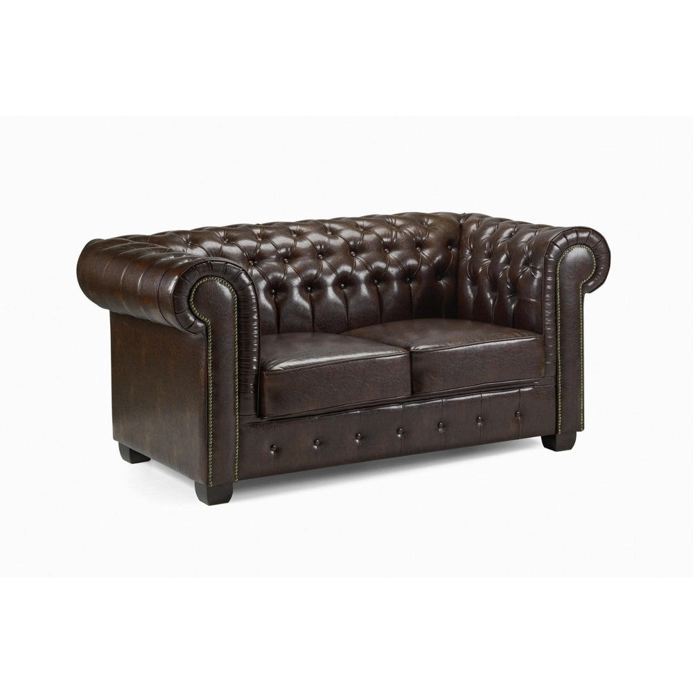 Chesterfield 2 Seater Sofa in Antique Brown