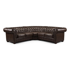 Chesterfield Large Corner Sofa in Antique Brown