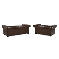 Chesterfield 3+2  Sofa in Antique Brown