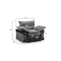 Logan Armchair in Black/Grey