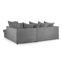 Harley Jumbo Right Hand Facing Corner Sofa in Grey