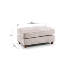 Roma Chesterfield Footstool in Beige