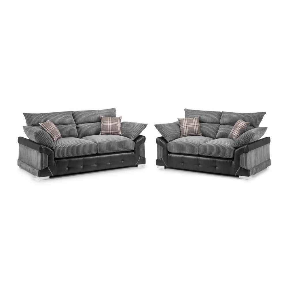 Logan 3+2 Sofa in Black/Grey