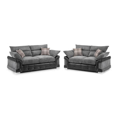 Logan 3+2 Sofa in Black/Grey