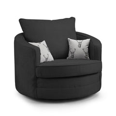 Verona Scatterback Swivel Chair in Black