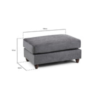 Windsor Fullback Footstool in Grey