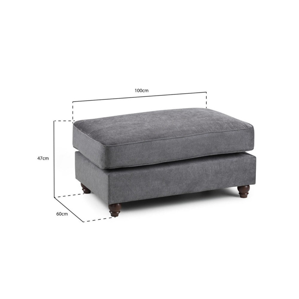 Windsor Fullback Footstool in Grey
