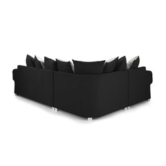 Verona Scatterback Left Hand Facing Corner Sofa in Black