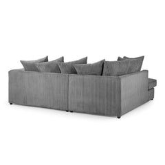 Harley Jumbo Left Hand Facing Corner Sofa in Grey