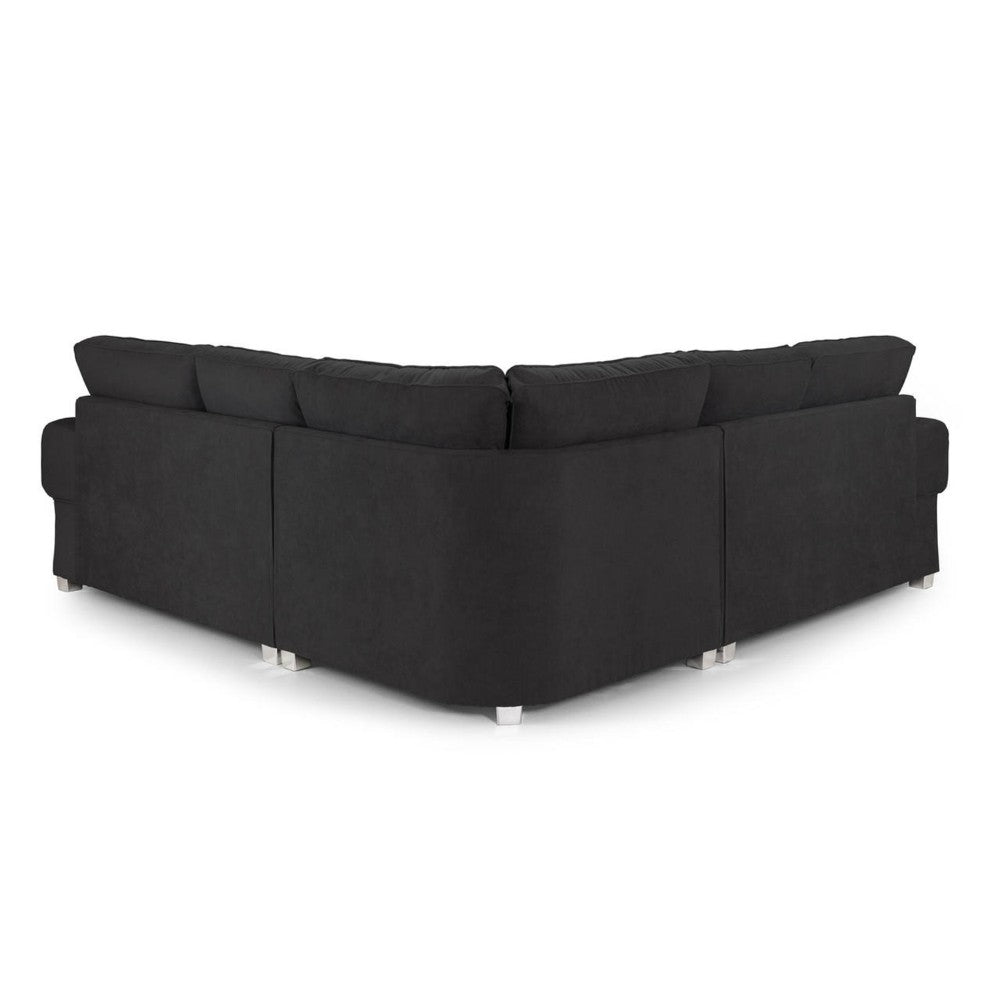 Verona Large Corner Sofa in Black