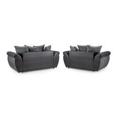 Shannon 3+2 Set Sofa in Black/Grey