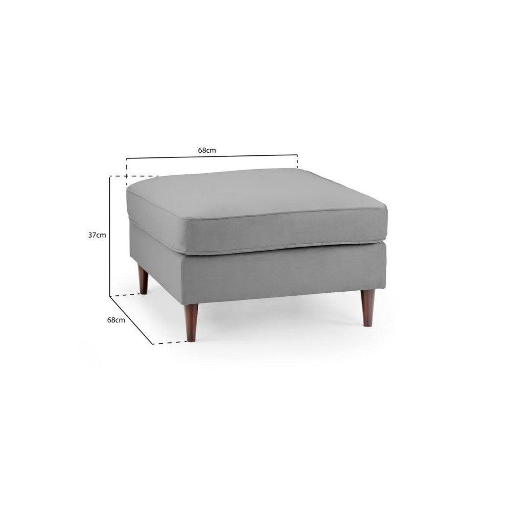 Harper Footstool in Plush Grey