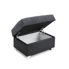 Shannon Footstool in Black/Grey