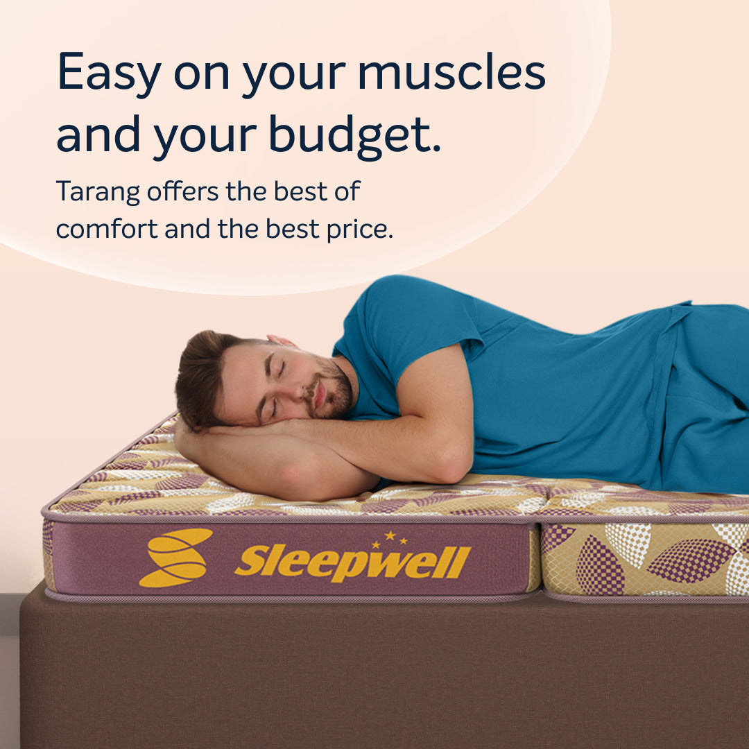 Sleepwell Tarang Foldable Mattress | PU Foam | Neem Fresche Technology with Storage Cover