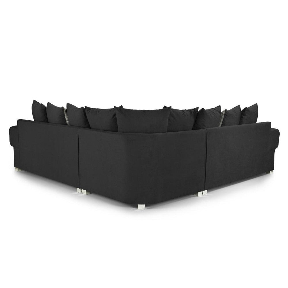Verona Scatterback Large Corner Sofa in Black