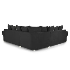 Verona Scatterback Large Corner Sofa in Black