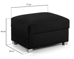 Verona Scatterback Footstool in Black