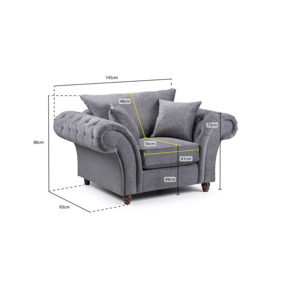 Windsor Fullback Armchair in Grey