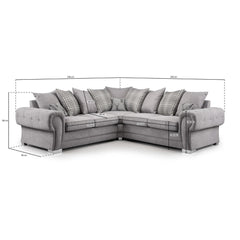 Verona Scatterback Large Corner Sofa in Grey