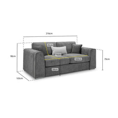 Naples 3 Seater Sofa in Mocha