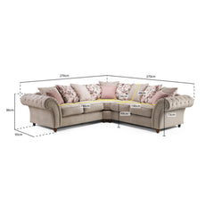 Roma Chesterfield Large Corner Sofa in Beige