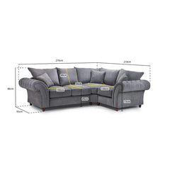 Windsor Fullback Right Hand Facing Corner Sofa in Grey