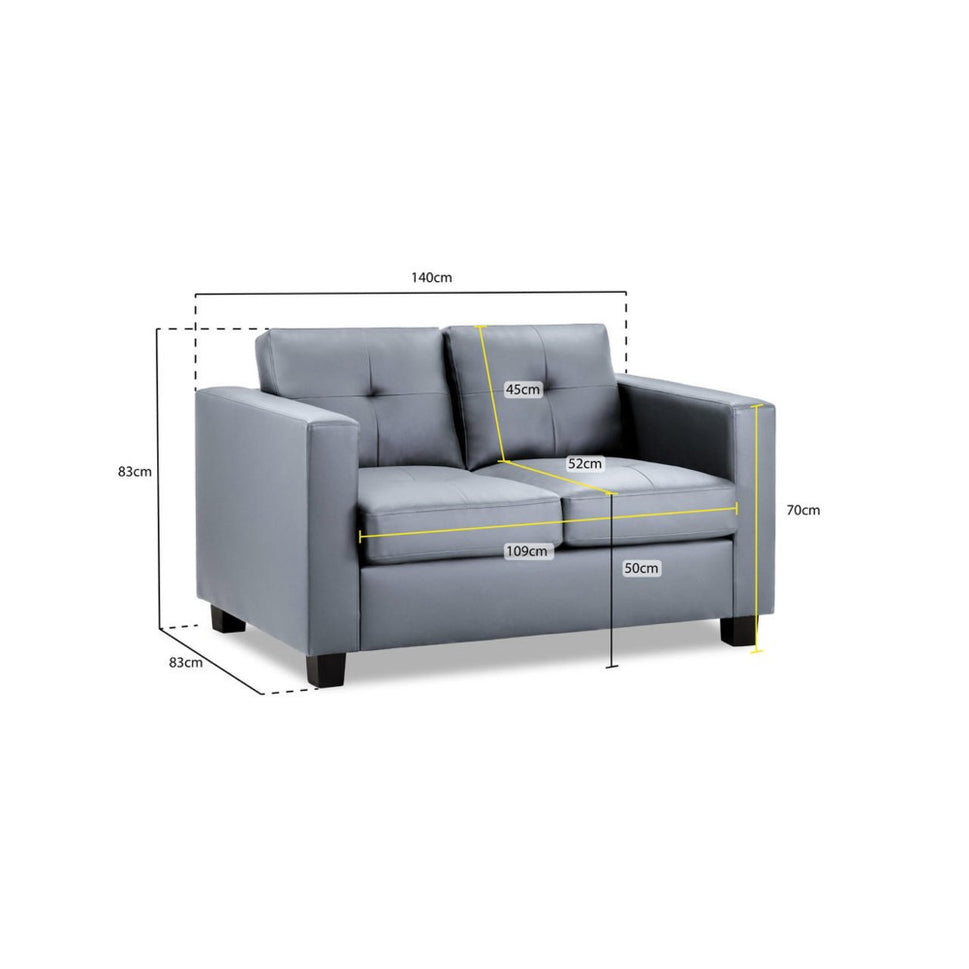 Jerry 2 Seater Sofa in Grey