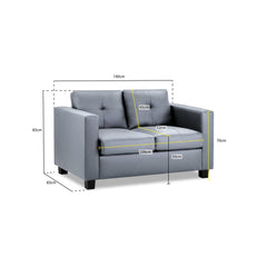 Jerry 2 Seater Sofa in Grey