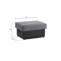 Logan Footstool in Black/Grey