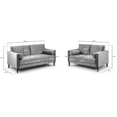 Harper 3+2 Set Sofa in Plush Grey