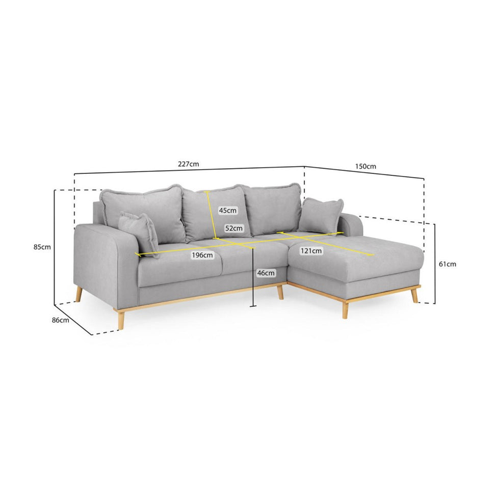Briar Right Hand facing Corner Sofa in Grey