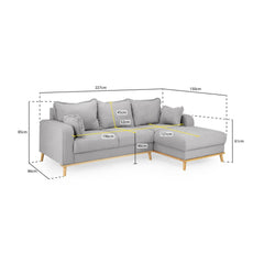 Briar Right Hand facing Corner Sofa in Grey