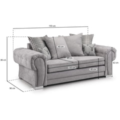 Verona Scatterback 3 Seater Sofa in Black