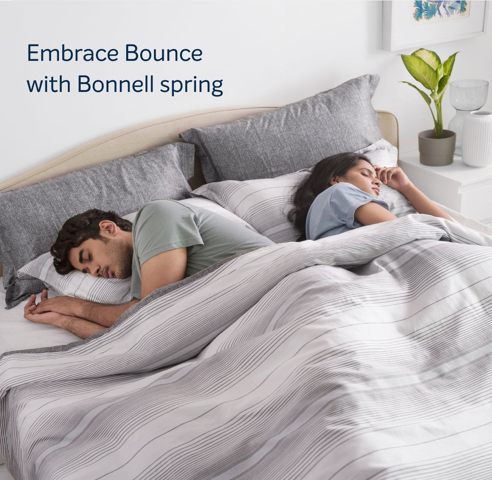 Sleepwell Spine Plus Regular | Visco Rebonded Foam | Bonnell Spring | Neem Fresche Technology | Anti Sag Mattress