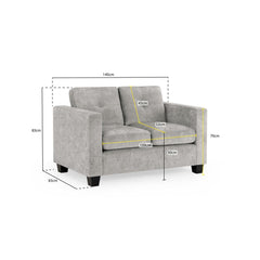 Jerry 2 Seater Sofa in Grey Fabric