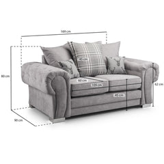 Verona Scatterback 2 Seater Sofa in Grey