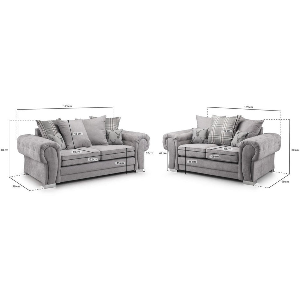 Verona Scatterback 3+2 Seater Sofa in Black
