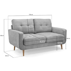 Aurora  2 Seater Sofa in Grey