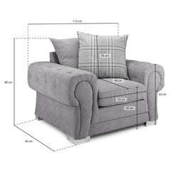 Verona Scatterback Armchair in Grey