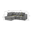 Switch Harley Jumbo Left Hand Facing Corner Sofa in Grey 3 image