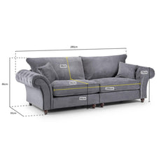 Windsor Fullback 4 Seater Sofa in Stone