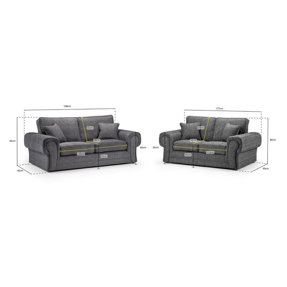 Wilcot 3+2 Set Sofa in Grey