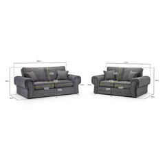 Wilcot 3+2 Set Sofa in Grey