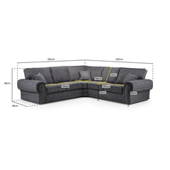 Wilcot Large Corner Sofa in Grey