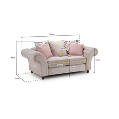 Roma Chesterfield 2 Seater Sofa in Beige