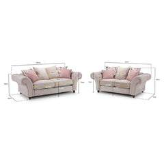 Roma Chesterfield 3+2 Seater Sofa in Beige