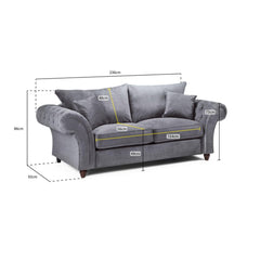 Windsor Fullback 3 Seater Sofa in Grey