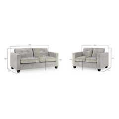 Jerry 3+2 Seater Sofa in Grey Fabric