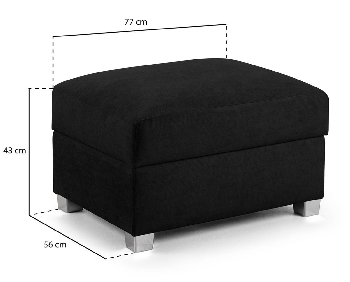 Verona Fullback Footstool in Black