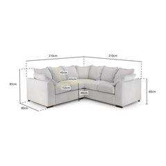 Colbee Large Corner Sofa in Grey